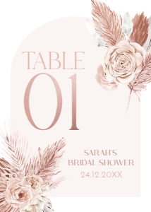 B015 Table Number 5x7: B015 Bridal Shower Bundle