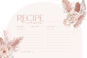 B015 Recipe Card 4x6: B015 Bridal Shower Bundle