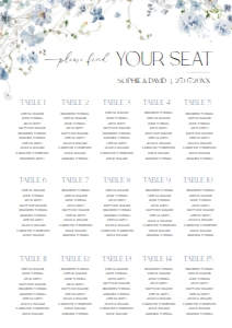 D005 Seating Chart Vertical A2 16.5x23.4: D005 Seating Chart Sign
