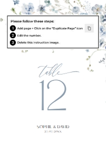 D005 Table Number 5x7: D005 Wedding Bundle
