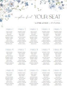 D005 Seating Chart Vertical 18x24: D005 Seating Chart Sign