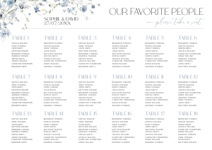 D005 Seating Chart Horizontal A1: D005 Seating Chart Sign