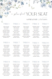 D005 Seating Chart Vertical 24x36: D005 Seating Chart Sign