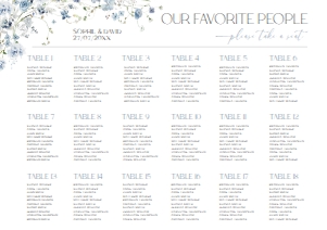 D005 Seating Chart Horizontal A2: D005 Seating Chart Sign