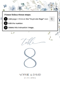 D005 Table Number 4x6: D005 Wedding Bundle