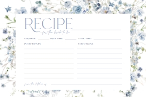 B036 Recipe Card 4x6: B036 Bridal Shower Bundle