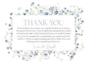 B036 Thank You Card Flat: B036 Bridal Shower Bundle