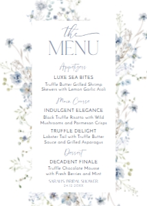 B036 Menu 5x7: B036 Bridal Shower Bundle