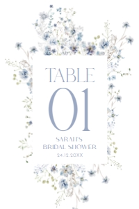 B036 Table Number 4x6: B036 Bridal Shower Bundle