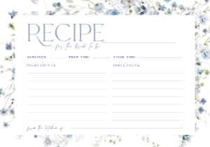 B036 Recipe Card 5x3.5: B036 Bridal Shower Bundle