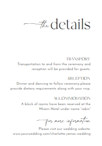 D008 Detail Card Vertical 3.5x5: D008 Wedding Suite