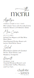 D008 Menu 4x9: D008 Wedding Bundle