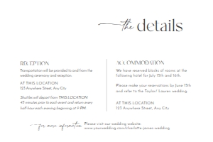 D008 Detail Card Horizontal 6x4: D008 Wedding Suite