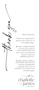 D008 Napkin Thank you Note: D008 Wedding Bundle