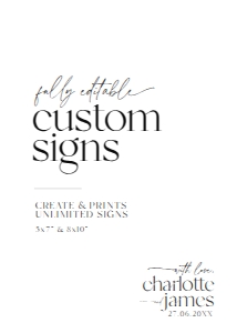 D008 Custom Sign 5x7: D008 Wedding Signage Bundle