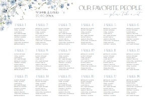 D005 Seating Chart Horizontal 36x24: D005 Seating Chart Sign