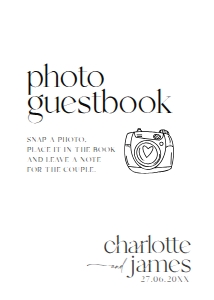 D008 Photo Guestbook Sign 5x7: D008 Wedding Signage Bundle