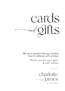 D008 Card Gift Sign 5x7: D008 Wedding Signage Bundle