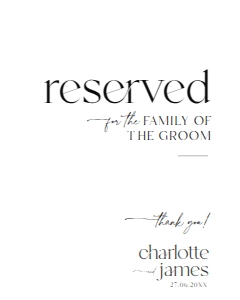 D008 Reserved Sign 8x10: D008 Wedding Signage Bundle