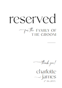 D008 Reserved Sign 5x7: D008 Wedding Signage Bundle
