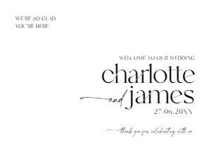 D008 Welcome Sign Horizontal A1: D008 Wedding Signage Bundle