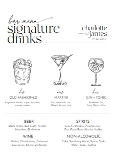 D008 Signature Drink Sign 18x24: D008 Wedding Signage Bundle