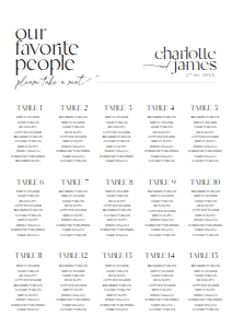 D008 Seating Chart Vertical A1: D008 Wedding Signage Bundle