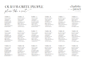 D008 Seating Chart Horizontal A1: D008 Wedding Signage Bundle
