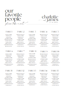 D008 Seating Chart Vertical A2: D008 Wedding Signage Bundle
