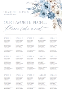 D010 Seating Chart Vertical 24x36: D010 Wedding Signage Bundles
