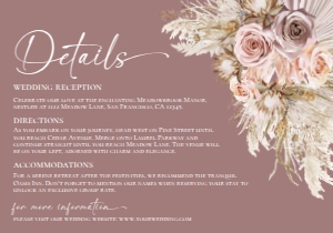 D012 Detail Card Horizontal 5x3.5: D012 Wedding Suite