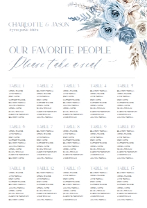D010 Seating Chart Vertical A1: D010 Wedding Signage Bundles