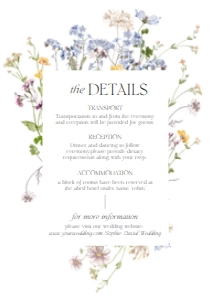 D002 Detail Card Vertical 3.5x5: Boho Wildflower Wedding Invitation BUNDLE