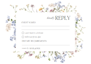 D002 RSVP 5x3.5: Boho Wildflower Wedding Invitation BUNDLE
