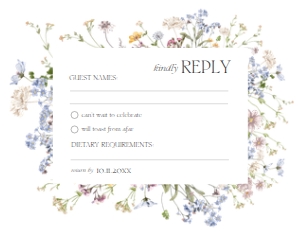 D002 RSVP 5.5x4.25: Boho Wildflower Wedding Invitation BUNDLE
