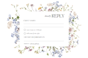 D002 RSVP 6x4: Boho Wildflower Wedding Invitation BUNDLE
