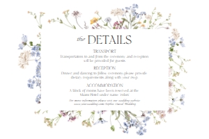 D002 Detail Card Horizontal 6x4: Boho Wildflower Wedding Invitation BUNDLE