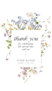 D002 Favor Tag Rectangle: Boho Wildflower Wedding Invitation BUNDLE
