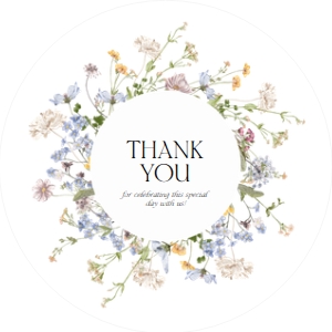 D002 Favor Tag Circle/Square: Boho Wildflower Wedding Invitation BUNDLE