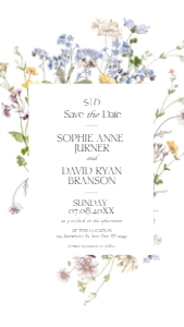 D002 Save The Date Digital: Boho Wildflower Wedding Invitation BUNDLE