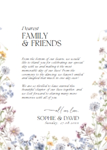 D002 Photo Thank You Card: Boho Wildflower Wedding Invitation BUNDLE