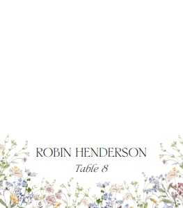 D002 Place Card Folded: Boho Wildflower Wedding Invitation BUNDLE