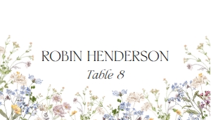 D002 Place Card Flat: Boho Wildflower Wedding Invitation BUNDLE
