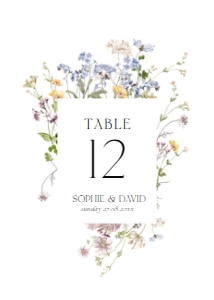 D002 Table Number 5x7: Boho Wildflower Wedding Invitation BUNDLE