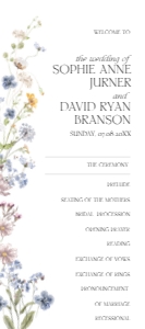 D002 Wedding Program 4x9" (Double-Sided): D002 Wedding Program