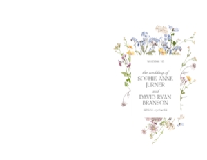 D002 Wedding Program Folded Sheet 8.5x11" (Double-Sided): D002 Wedding Program