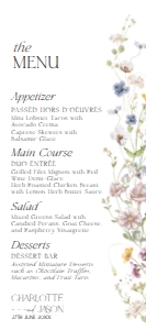 D002 Menu 4x9: Boho Wildflower Wedding Invitation BUNDLE