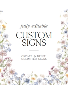 D002 Custom Sign 8x10: Boho Wildflower Wedding Invitation BUNDLE