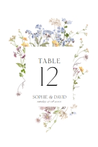 D002 Table Number 4x6: Boho Wildflower Wedding Invitation BUNDLE