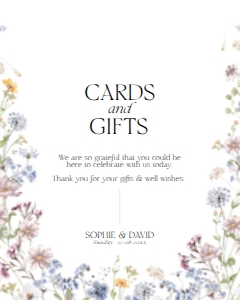 D002 Card Gift Sign 8x10: Boho Wildflower Wedding Invitation BUNDLE